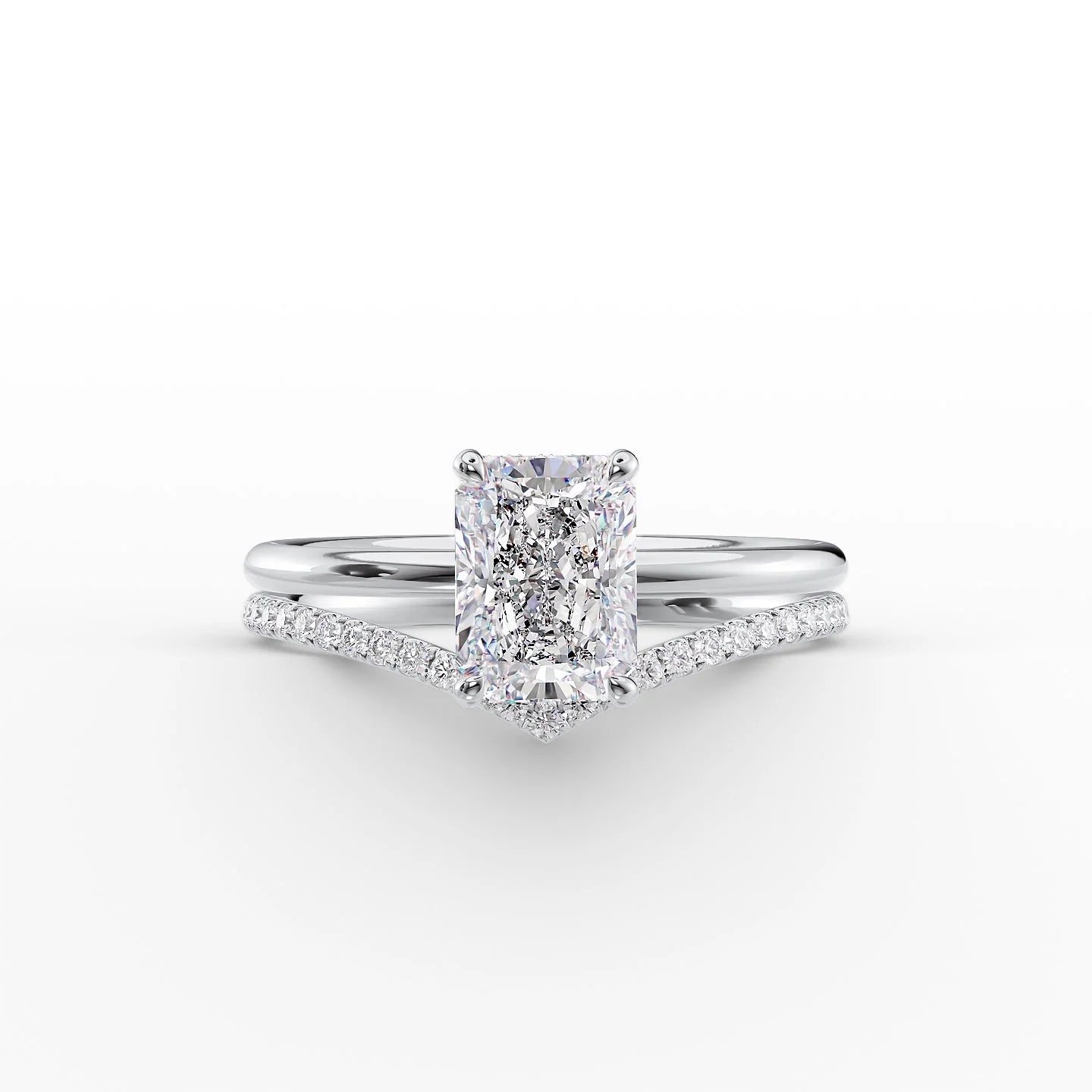 Hidden Halo Engagement Ring Featuring 2.0 CT Radiant Moissanite 5