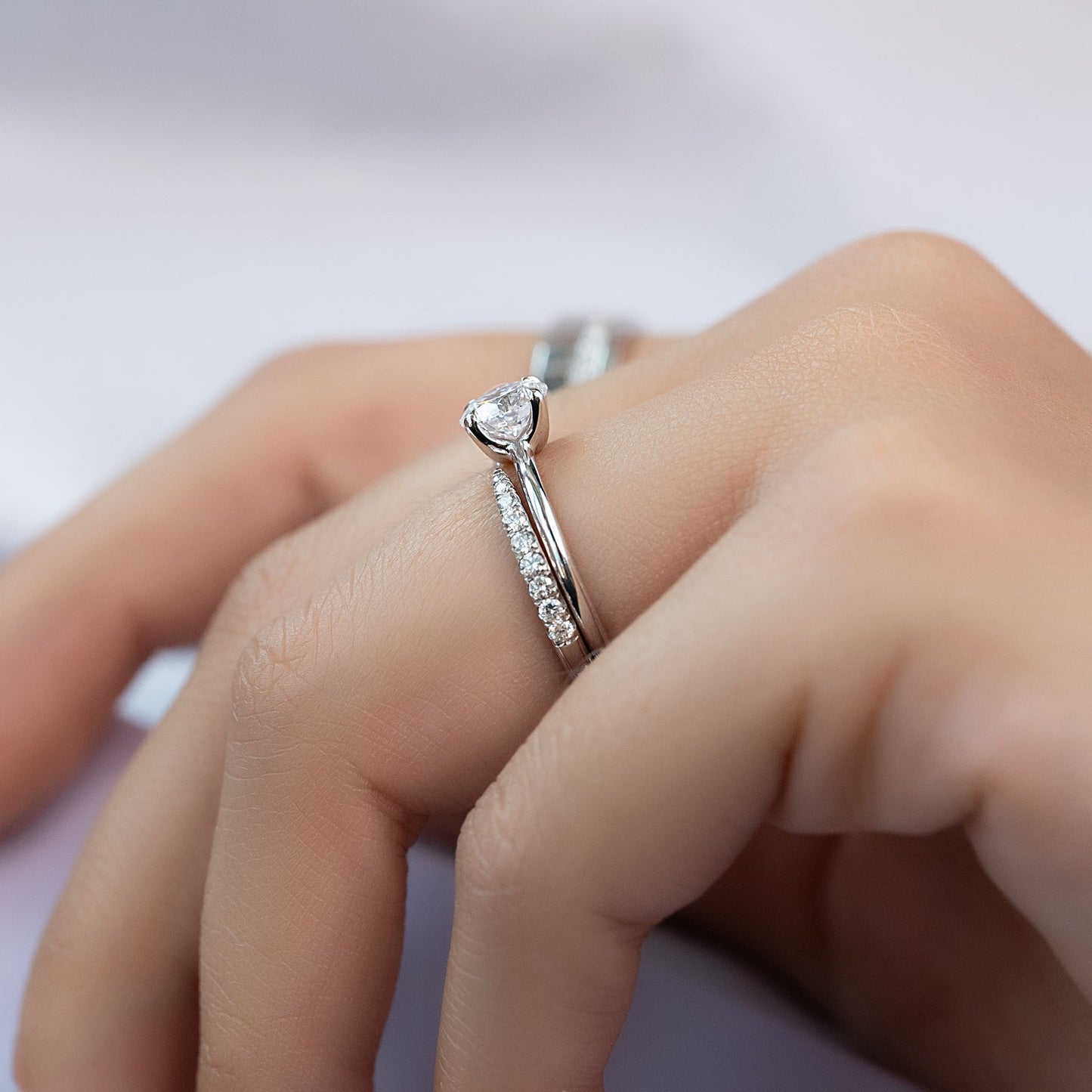 Solitaire Engagement Ring Featuring 1.0 CT Round Moissanite 5