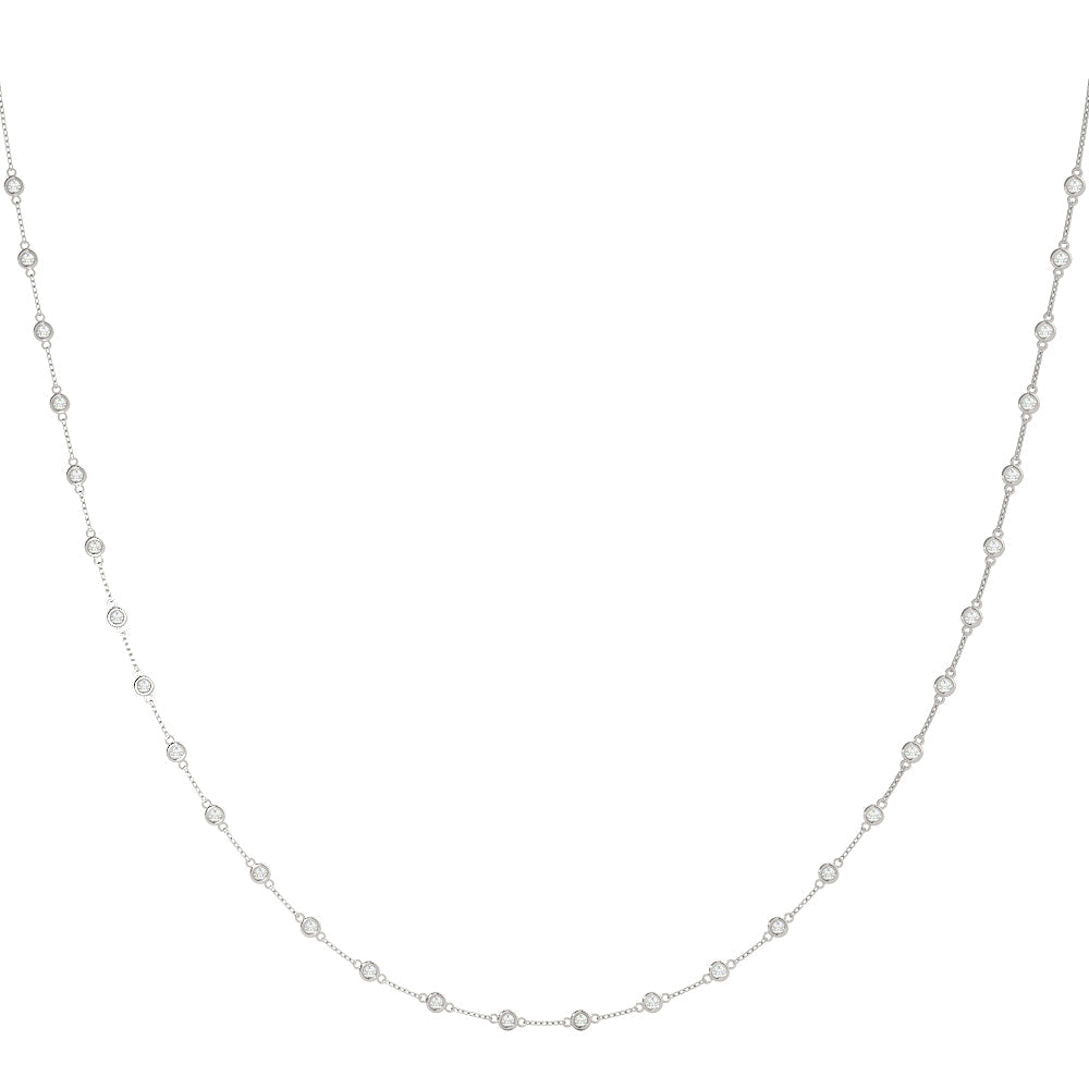 0.50 CT Round Shape Moissanite Dainty Necklace 4