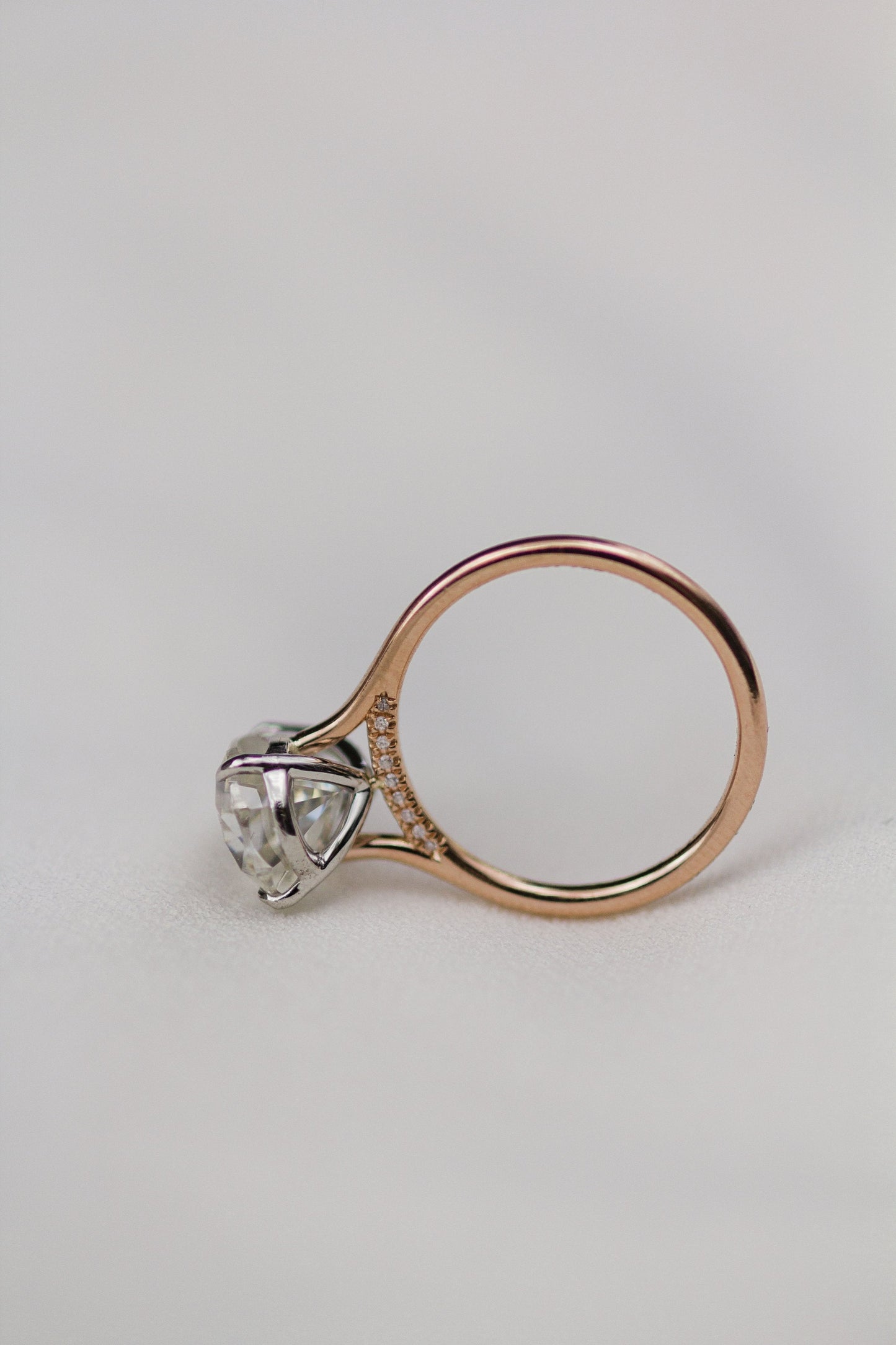 4.50 CT Pear Solitaire Bridge Moissanite Engagement Ring 9