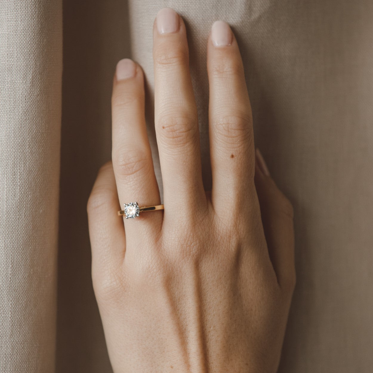 1.50 CT Round Shaped Moissanite Engagement Ring 13