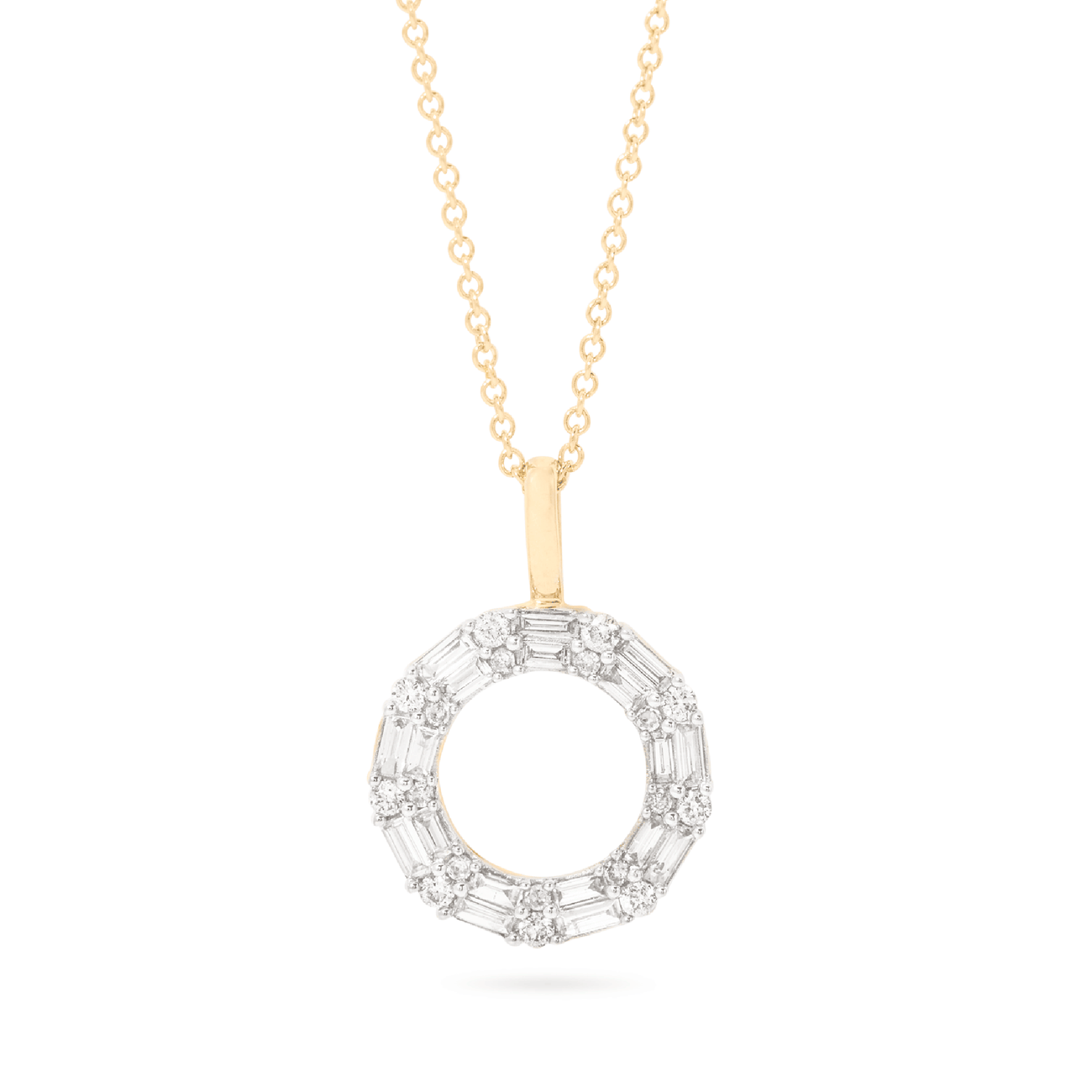 0.45 Carats Baguette & Round Shape Moissanite Necklace 7