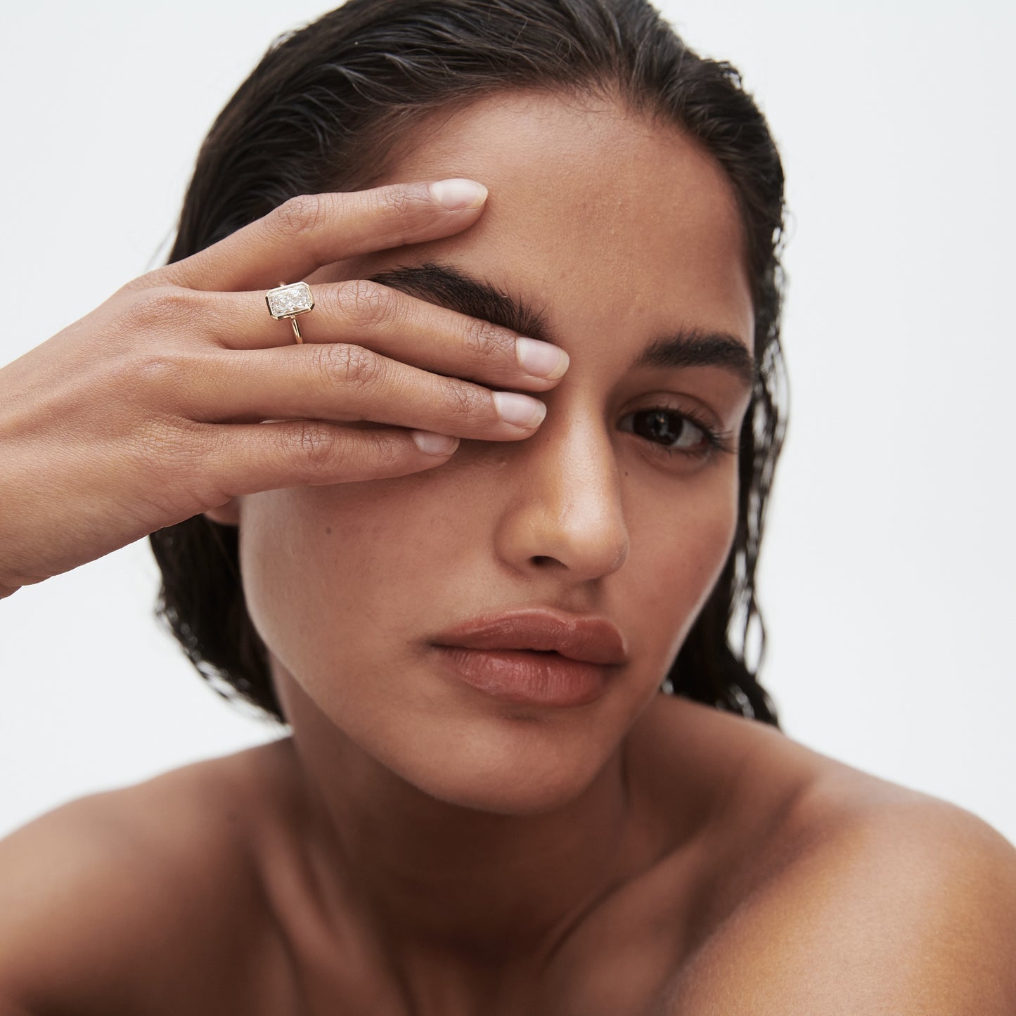 Bezel Setting Engagement Ring Featuring 1.5 CT Radiant Moissanite 6