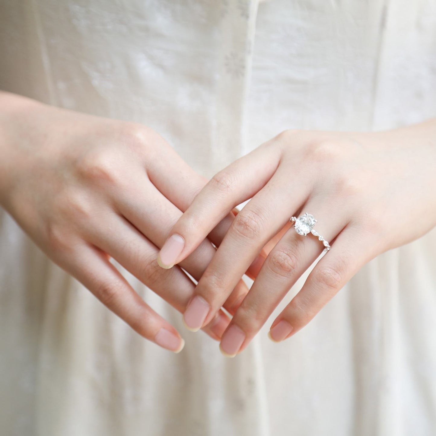 Pave Engagement Ring Featuring 3.50 CT Oval Moissanite 4