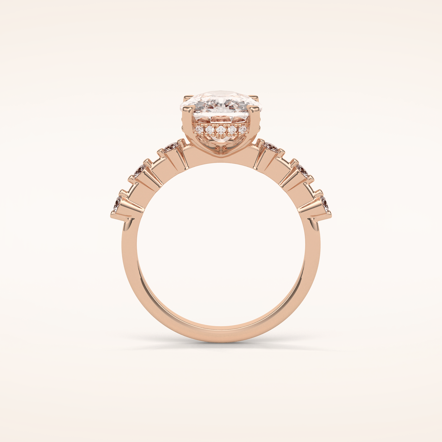 4 CT Cushion Shaped Pave Moissanite Engagement Ring