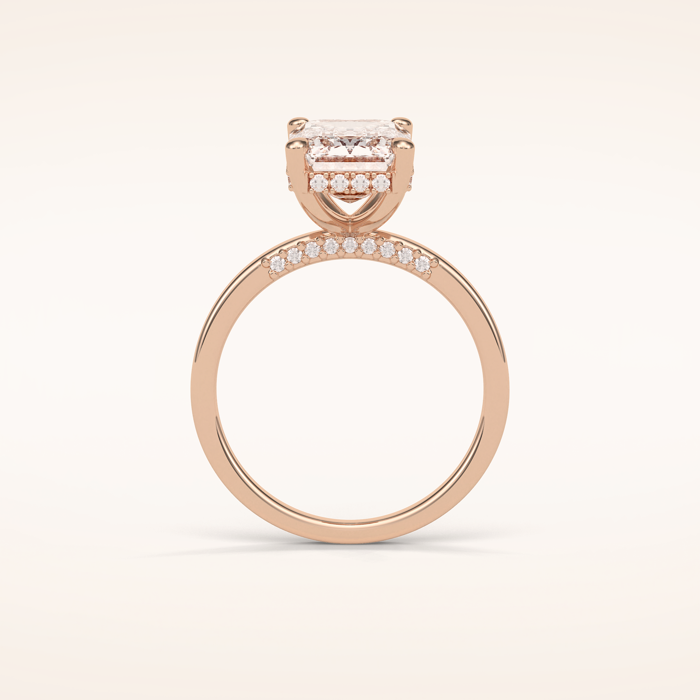 4.15 CT Radiant Shaped Hidden Halo Moissanite Engagement Ring