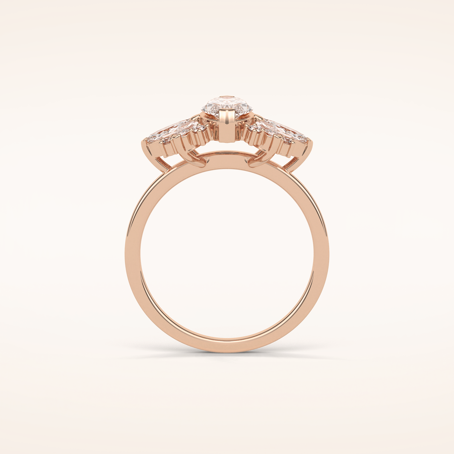 1 CT Marquise Shaped Cluster Moissanite Engagement Ring