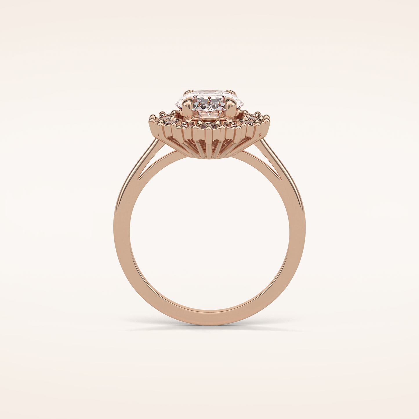 1.91 CT Oval Shaped Cluster Moissanite Engagement Ring