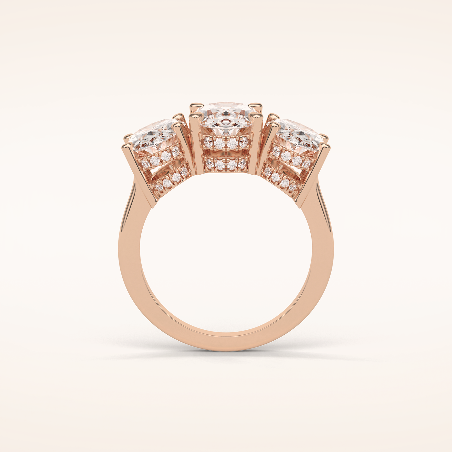 2.35 CT Oval Shaped Cluster Moissanite Engagement Ring