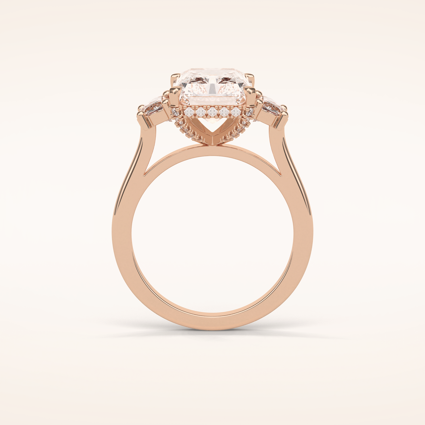 4.4 CT Radiant Shaped Cluster Moissanite Engagement Ring