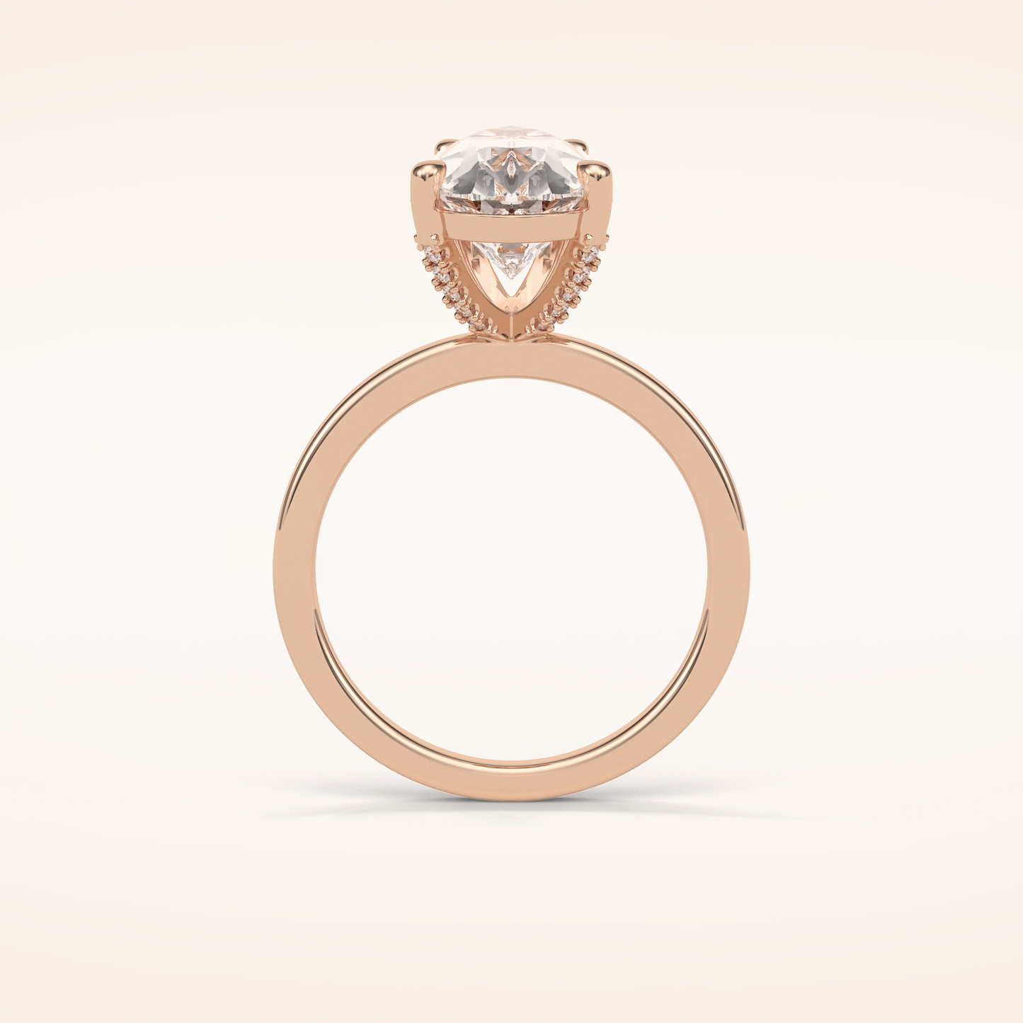 5.6 CT Pear Shaped Pave Moissanite Engagement Ring