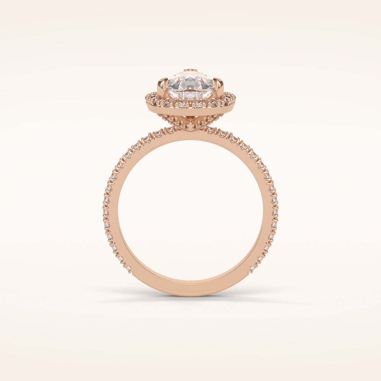 1.93 CT Pear Shaped Halo & Pave Moissanite Engagement Ring