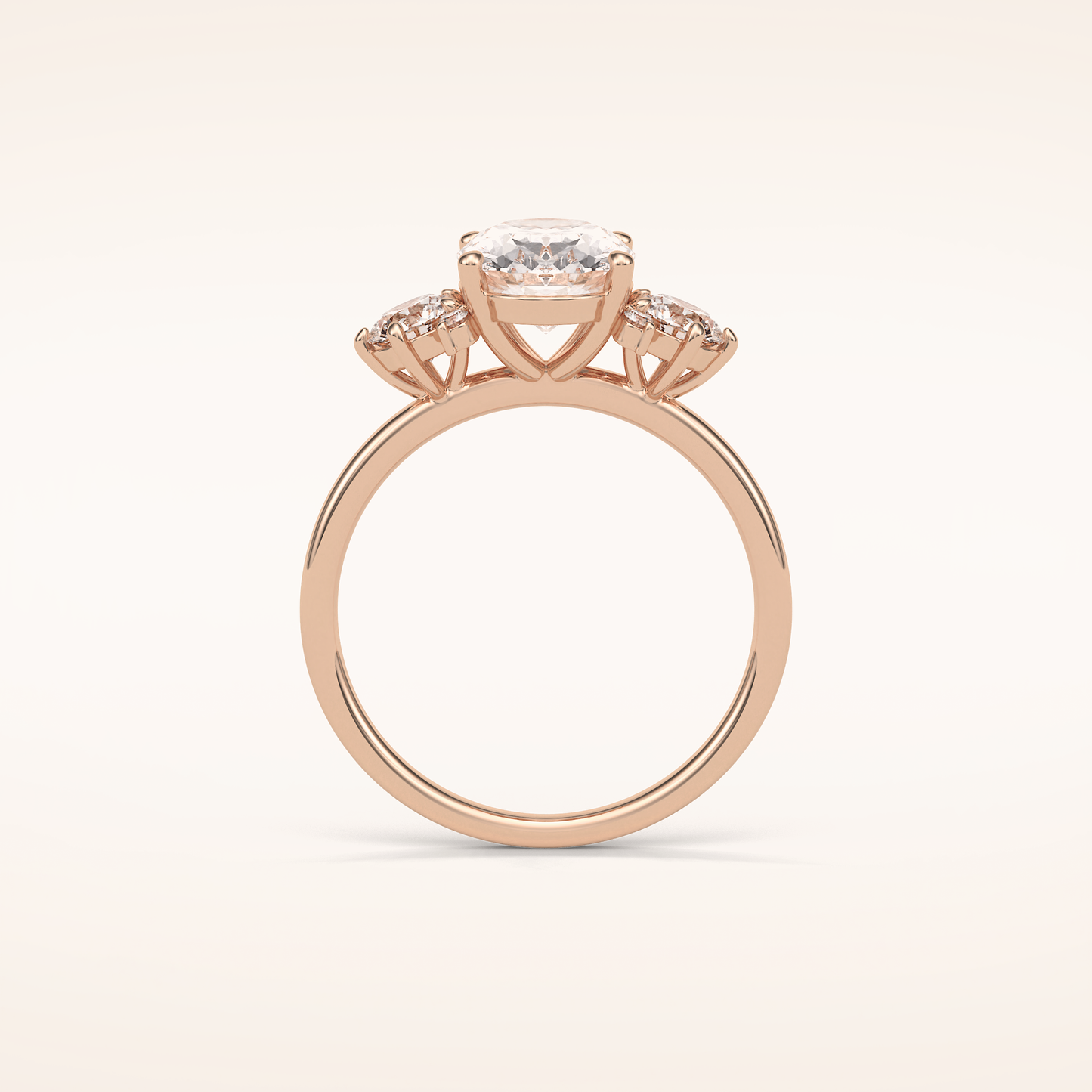 1.91 CT Oval Shaped Cluster Moissanite Engagement Ring