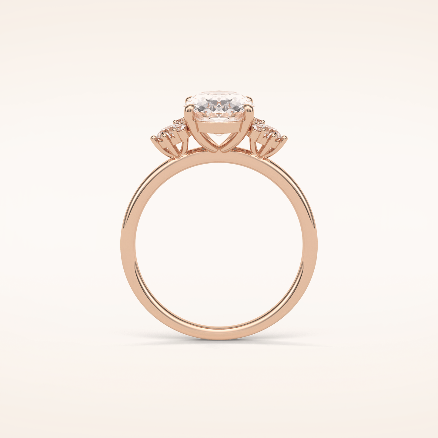 1.91 CT Oval Shaped Cluster Moissanite Engagement Ring