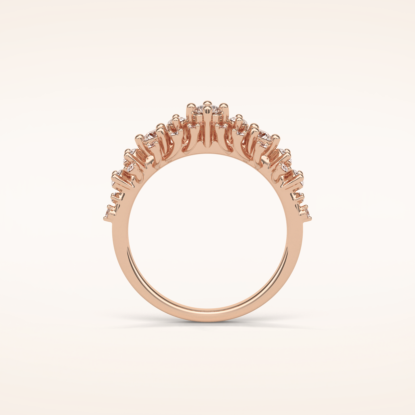 0.64 Round Shaped Moissanite Multi Stone Wedding Band