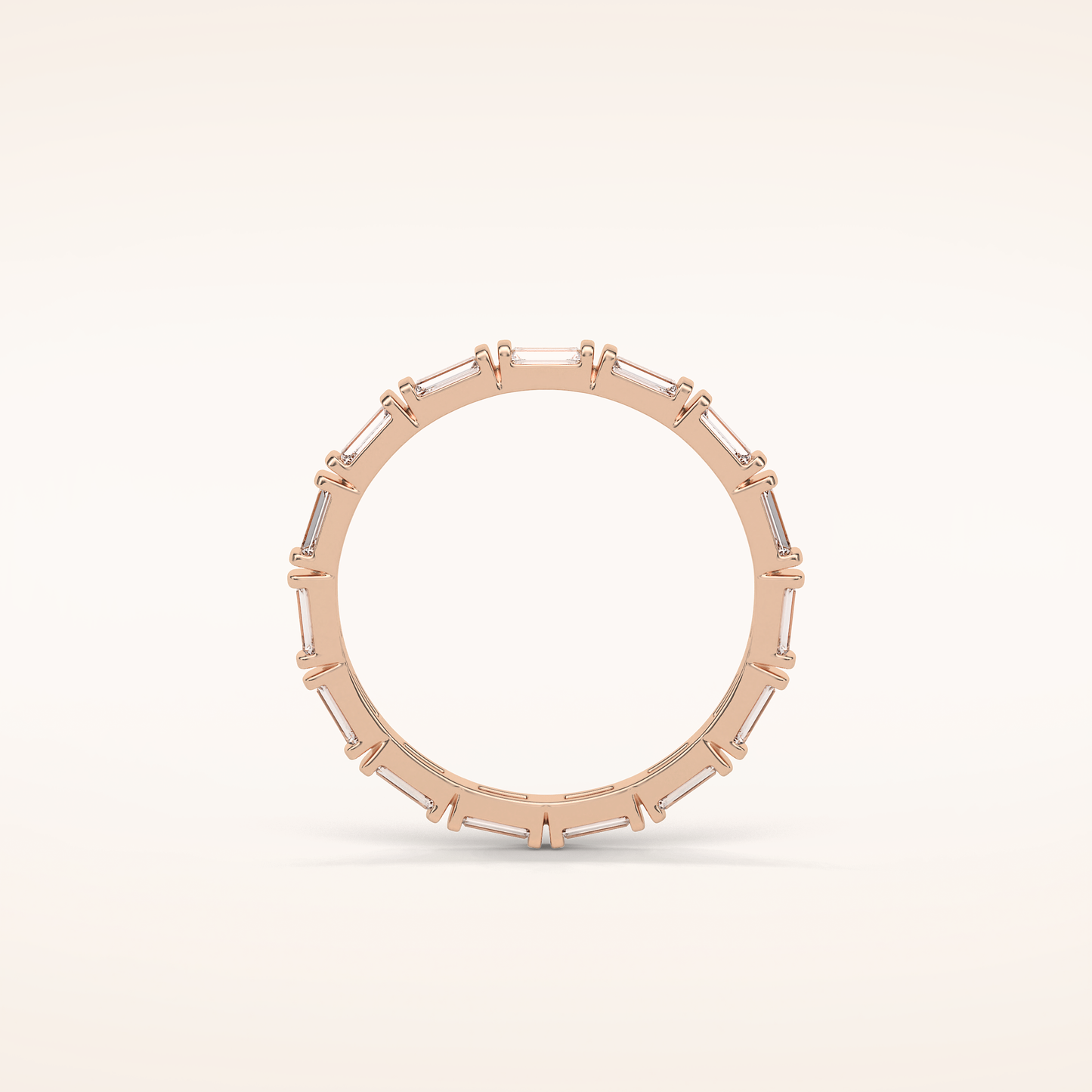 0.66 Baguette Shaped Moissanite Half Eternity Wedding Band