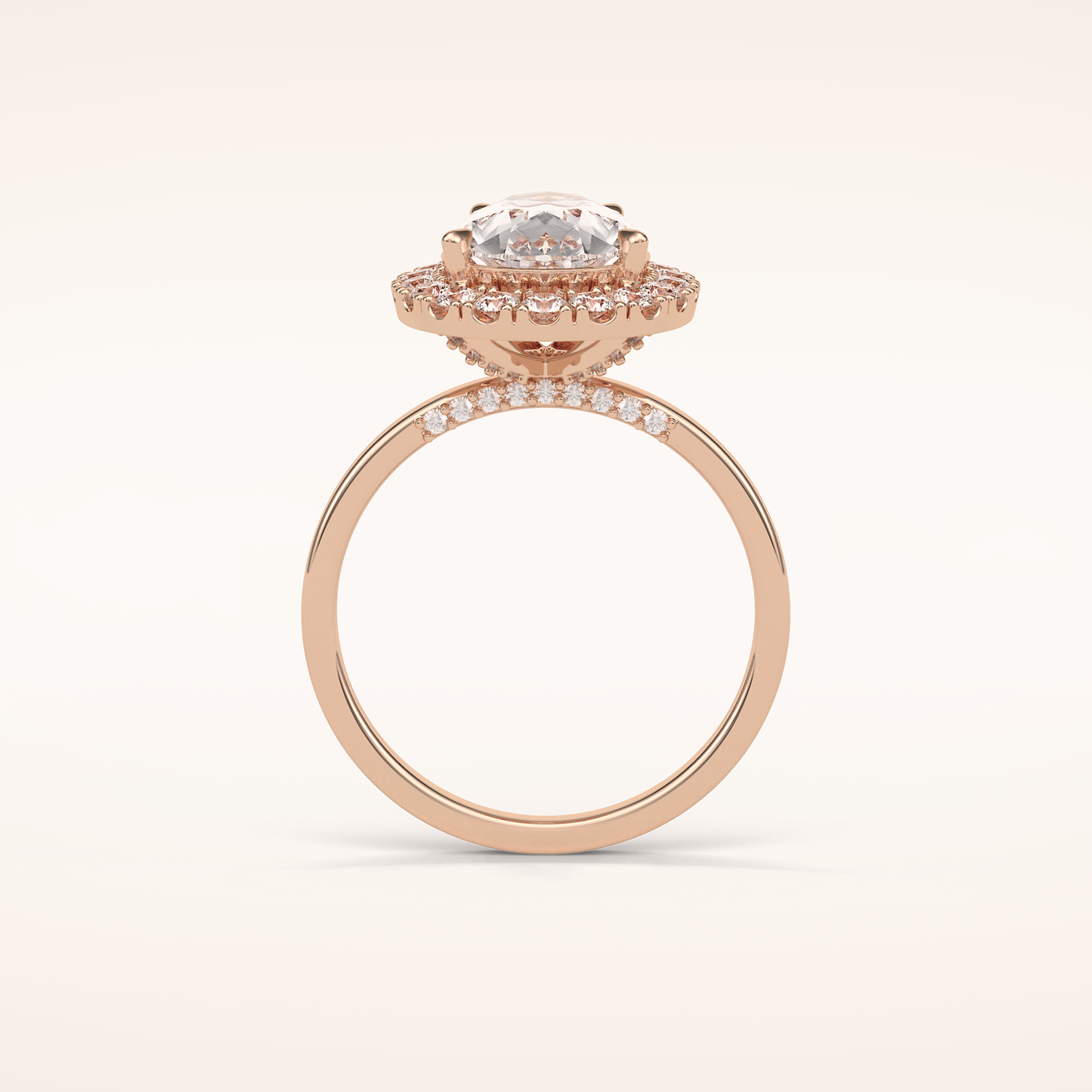 3.10 CT Pear Shaped Halo Moissanite Engagement Ring