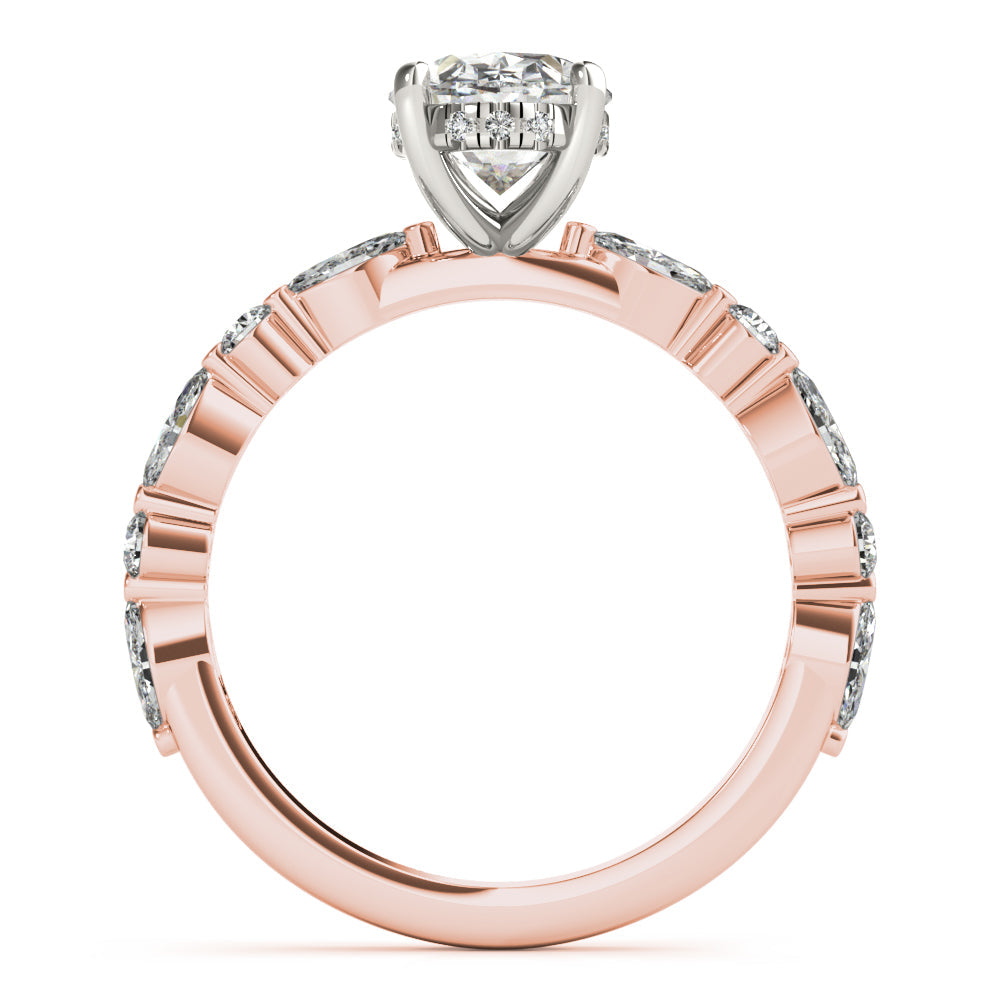 1.50 CT Oval Shaped Moissanite Engagement Ring In Pave Design 18