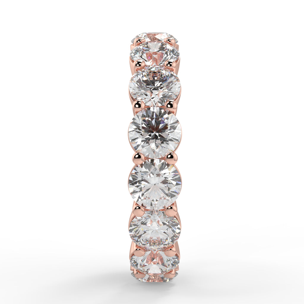 Shared Prong Setting Wedding Band Featuring 3.84 TCW Round Moissanite 9