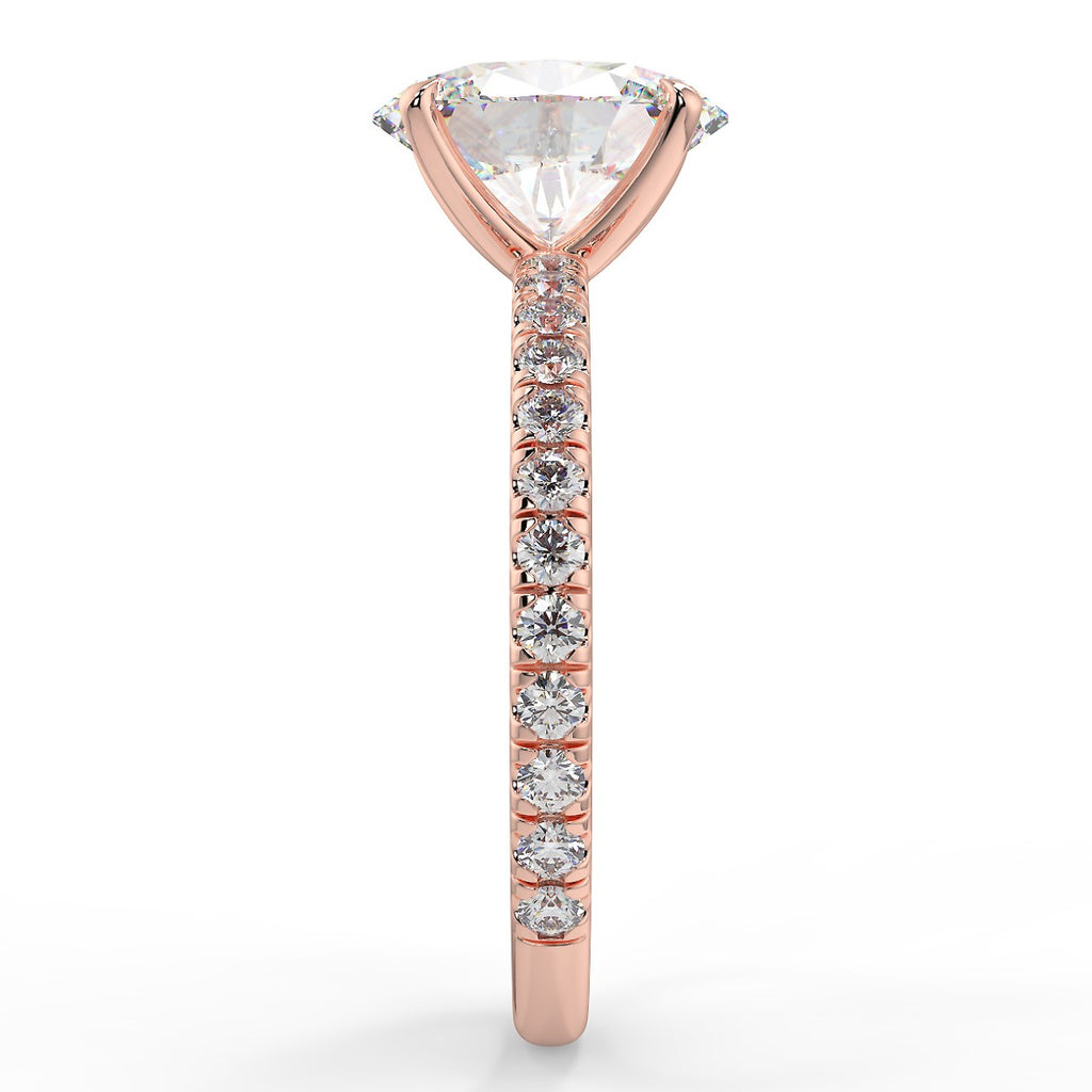 Pave Engagement Ring Featuring 1.91 CT Oval Moissanite 9