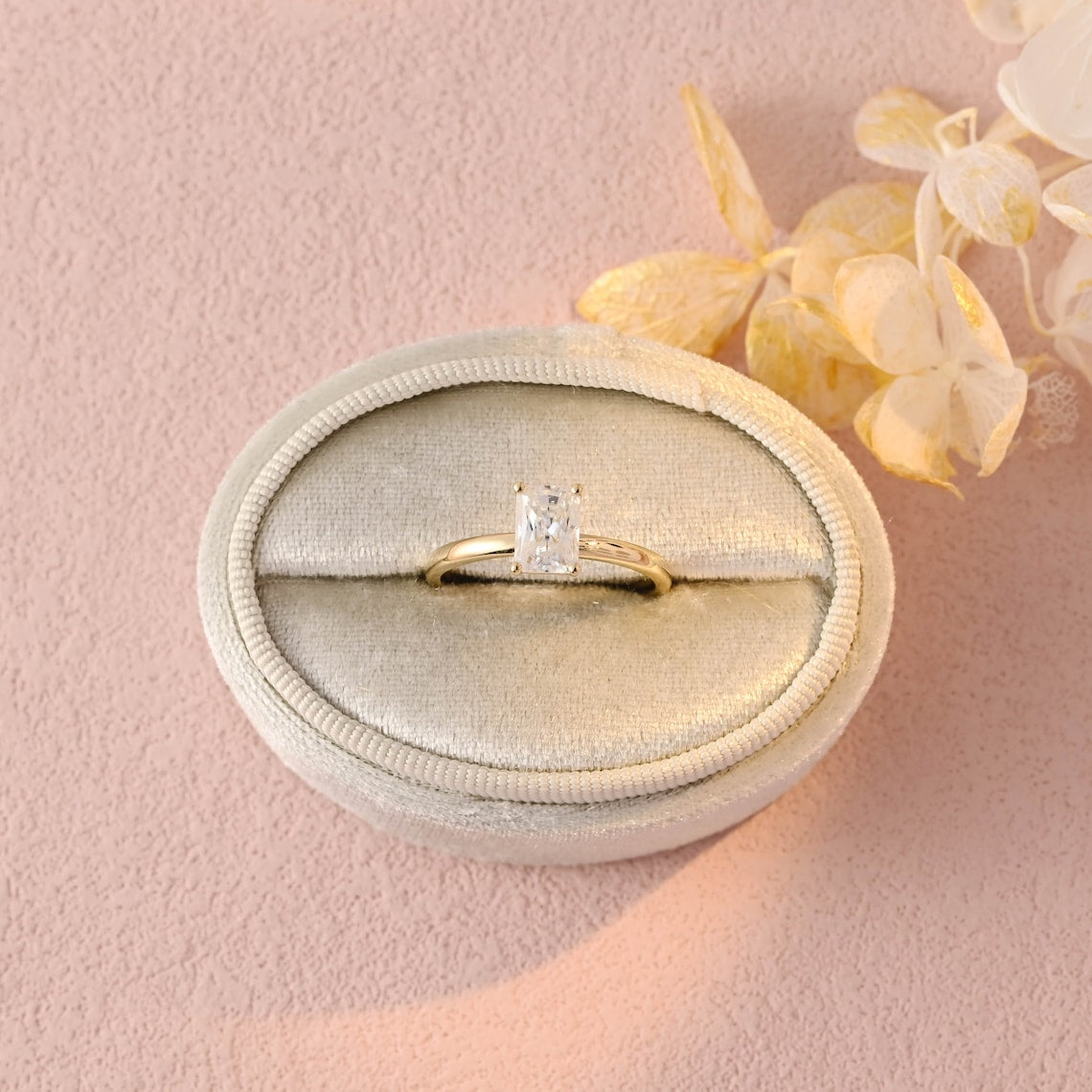 Solitaire Engagement Ring Featuring 1.0 CT Radiant Moissanite 10