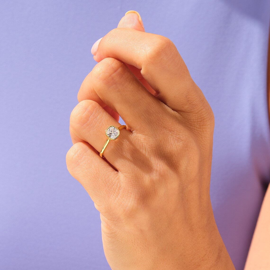 Solitaire Engagement Ring Featuring 1.50 CT Cushion Moissanite 7