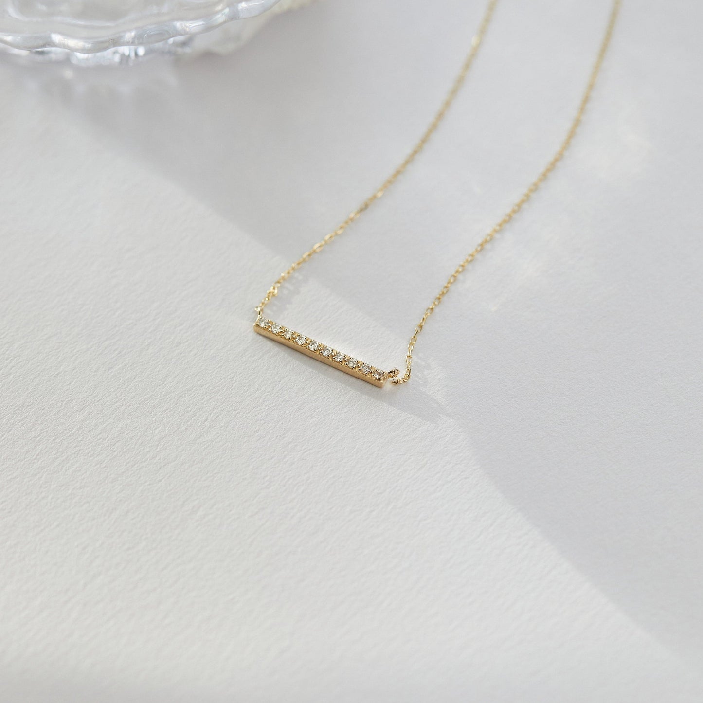 0.1 Carats Round Cut Moissanite Minimalist Necklace 7