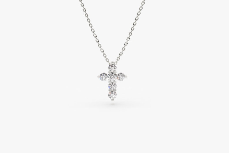 2.0 CT Round Shape Moissanite Criss Cross Necklace 7