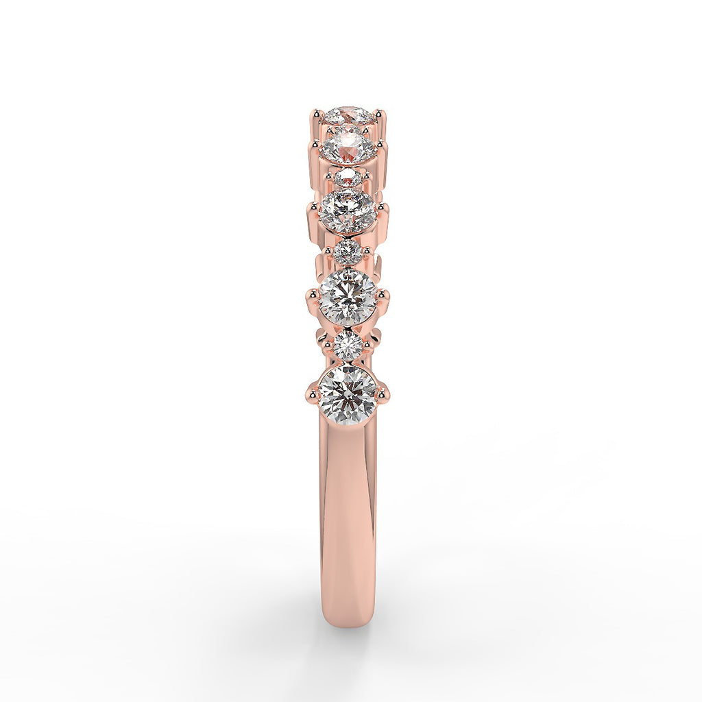 Cluster Style Wedding Band Featuring 0.64 TCW Round Moissanite 9