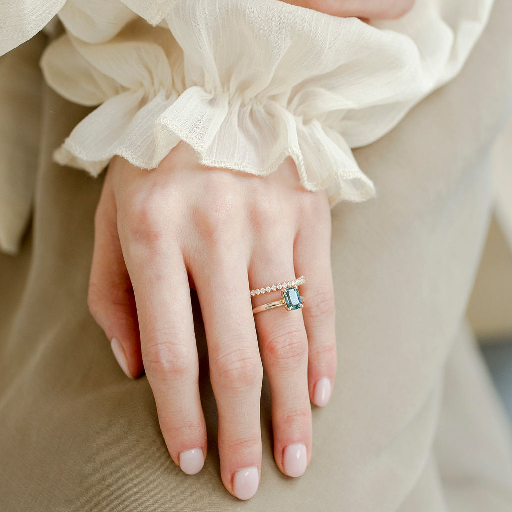 Half Eternity Wedding Band Featuring 0.20 TCW Round Moissanite 6