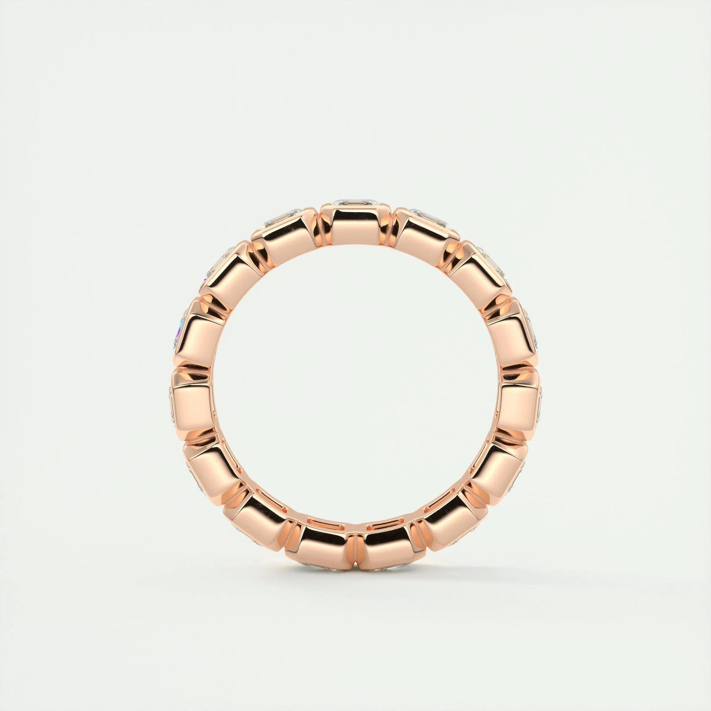 Full Bezel Wedding Band Featuring 2.25 TCW Round Moissanite 15