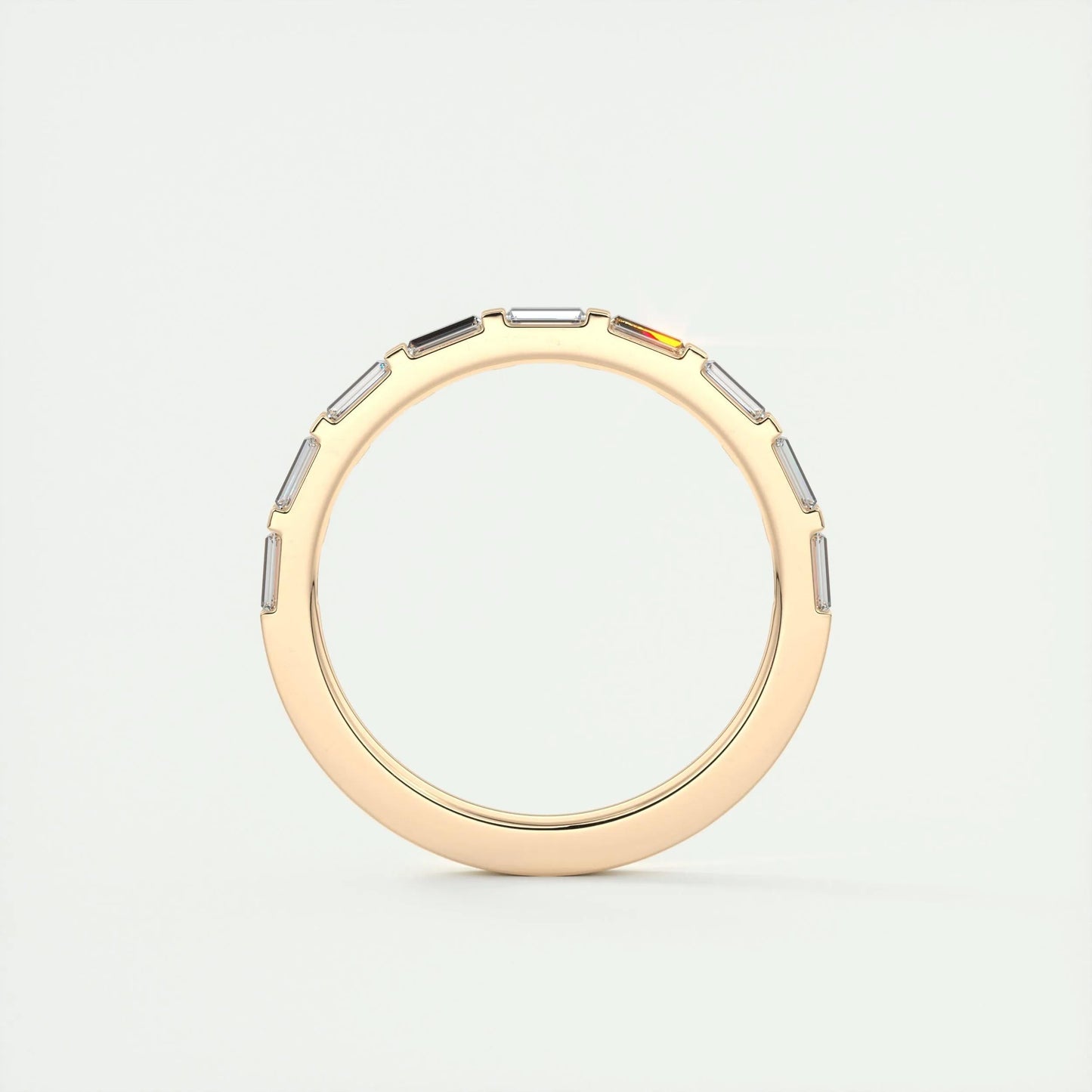 Half Eternity Wedding Band Featuring 0.54 TCW Baguette Moissanite 17