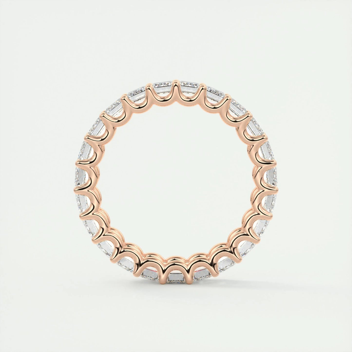 Full Eternity Wedding Band Featuring 4.60 TCW Emerald Moissanite 15