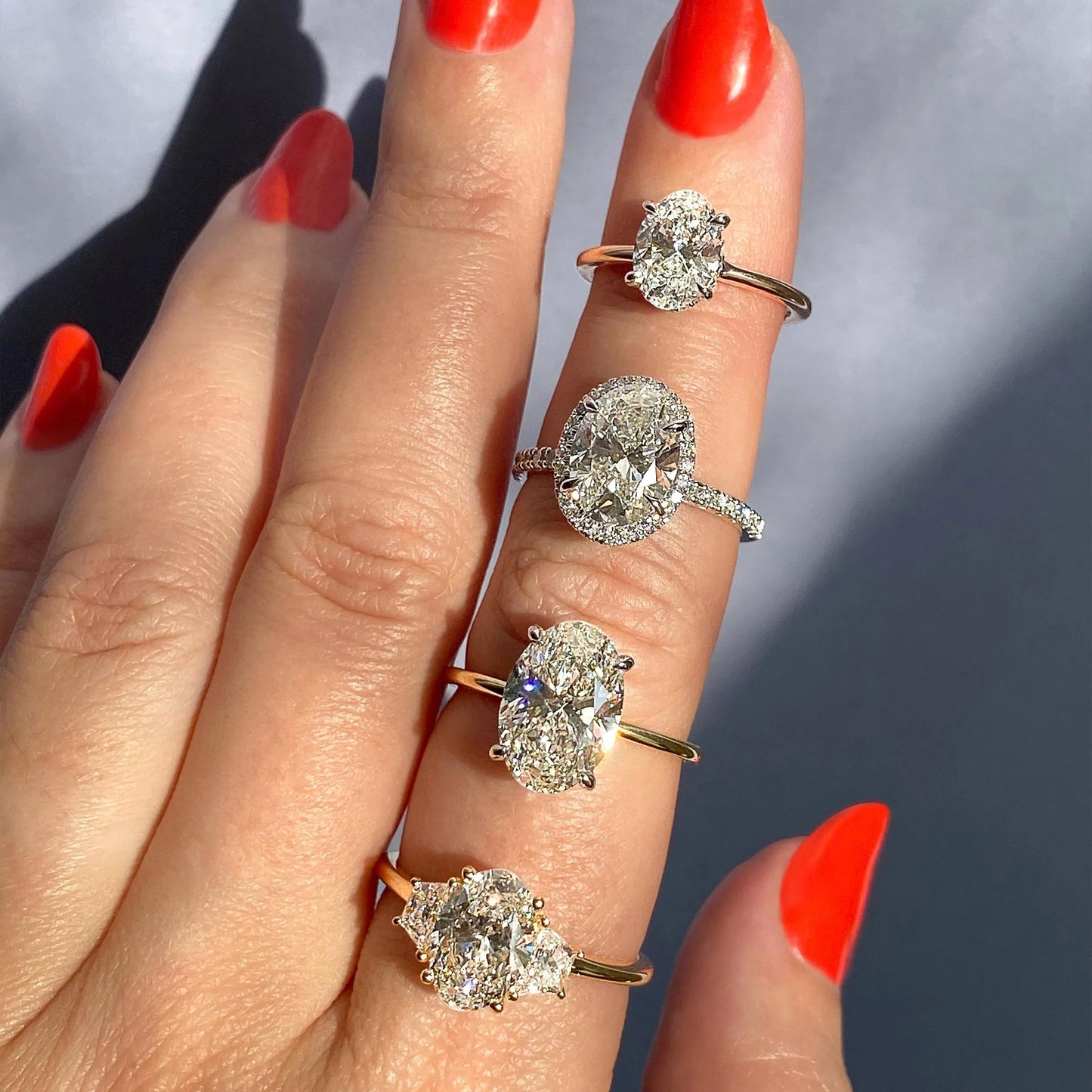 Hidden Halo Engagement Ring Featuring 1.91 CT Oval Moissanite 23