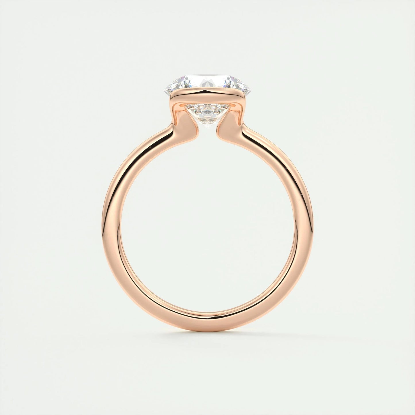 Solitaire Bezel Engagement Ring Featuring 2.0 CT Round Moissanite 21