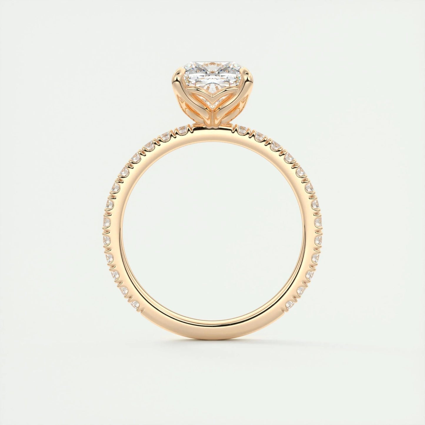 Pave Engagement Ring Featuring 2.15 CT Cushion Moissanite 21