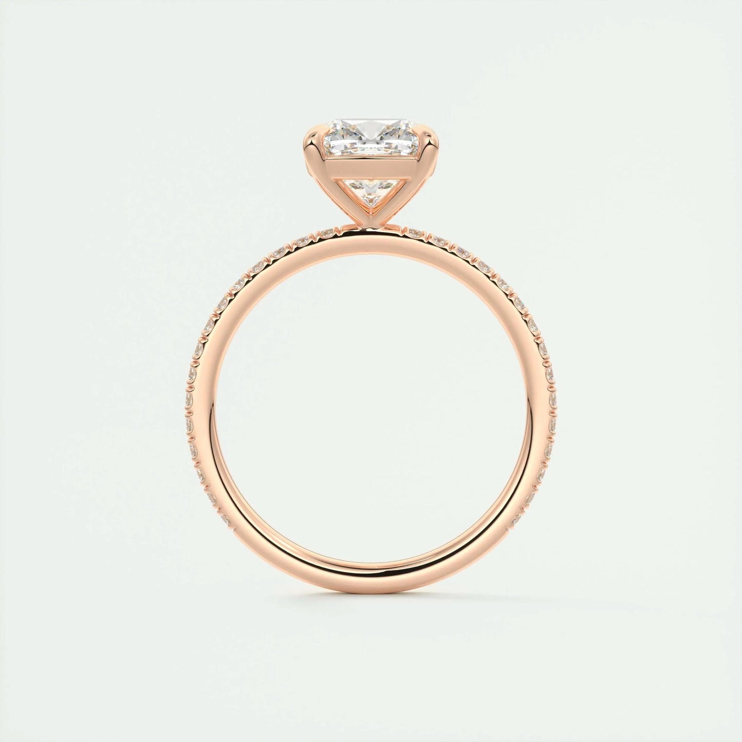 Pave Engagement Ring Featuring 2.15 CT Cushion Moissanite 21