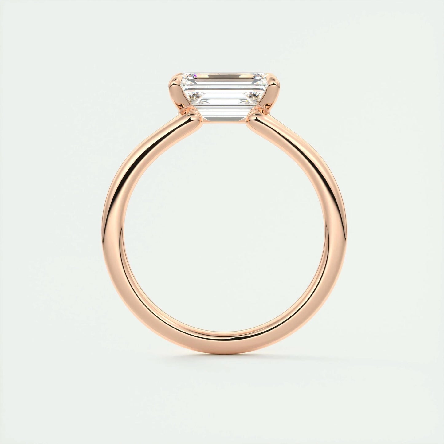 Solitaire Engagement Ring Featuring 1.91 CT East West Emerald Moissanite 21