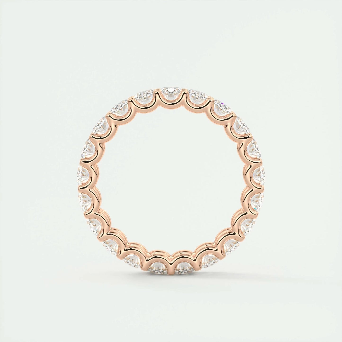 Eternity Prong Wedding Band Featuring 3.15 TCW Oval Moissanite 16