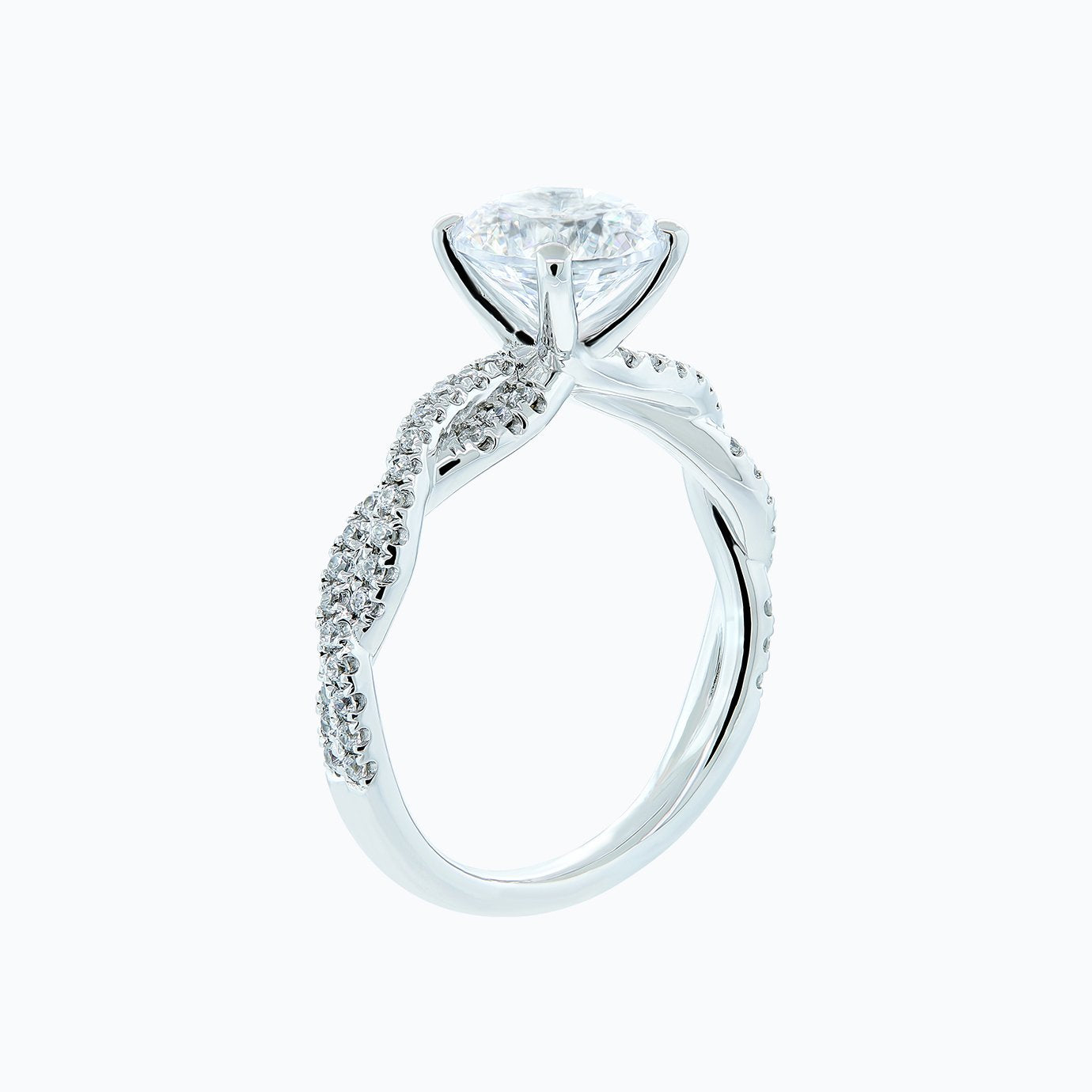1.50 CT Round Shaped Moissanite Twisted Pave Engagement Ring 5