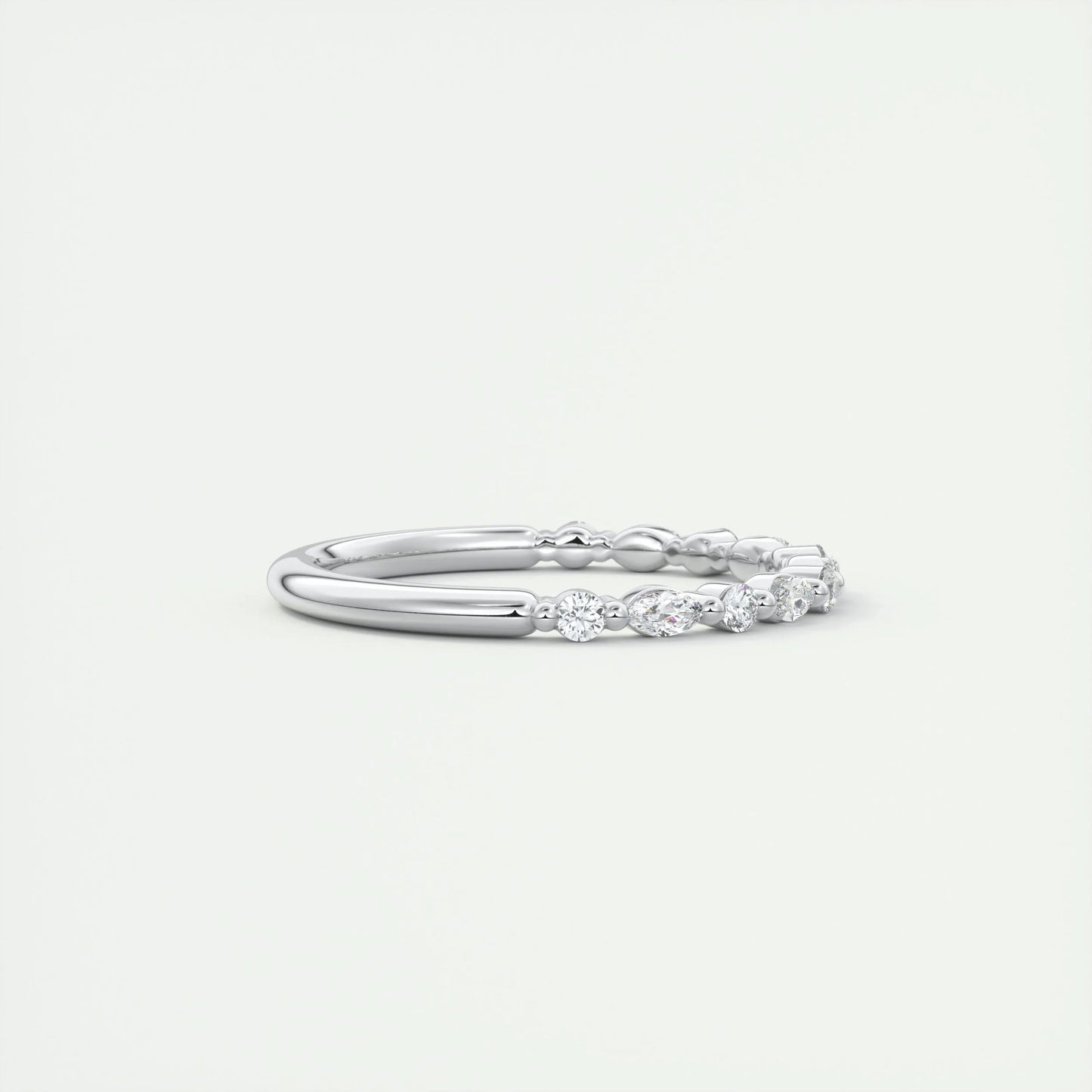 Alternative Eternity Wedding Band Featuring 0.37 TCW Round Moissanite 19