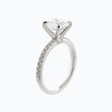 Round Pave Lab Grown Diamond Engagement Ring