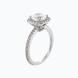 Round Halo & Pave Lab Grown Diamond Engagement Ring