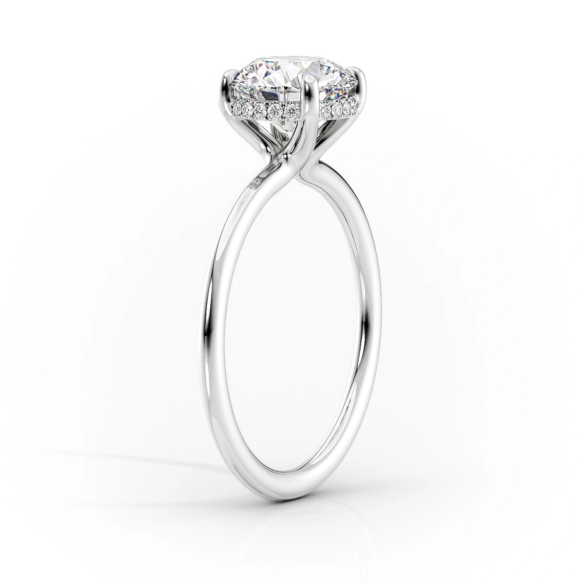 Hidden Halo Engagement Ring Featuring 2.0 CT Oval Moissanite 2