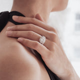 Round Halo & Pave Lab Grown Diamond Engagement Ring