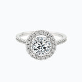 Round Halo & Pave Lab Grown Diamond Engagement Ring