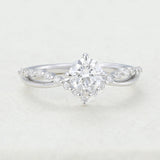 Round Pave Split Shank Lab-Grown Diamond Engagement Ring