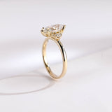 Stunning 1.0 - 2.0 CT Marquise Moissanite Engagement Ring with Cluster Design 7