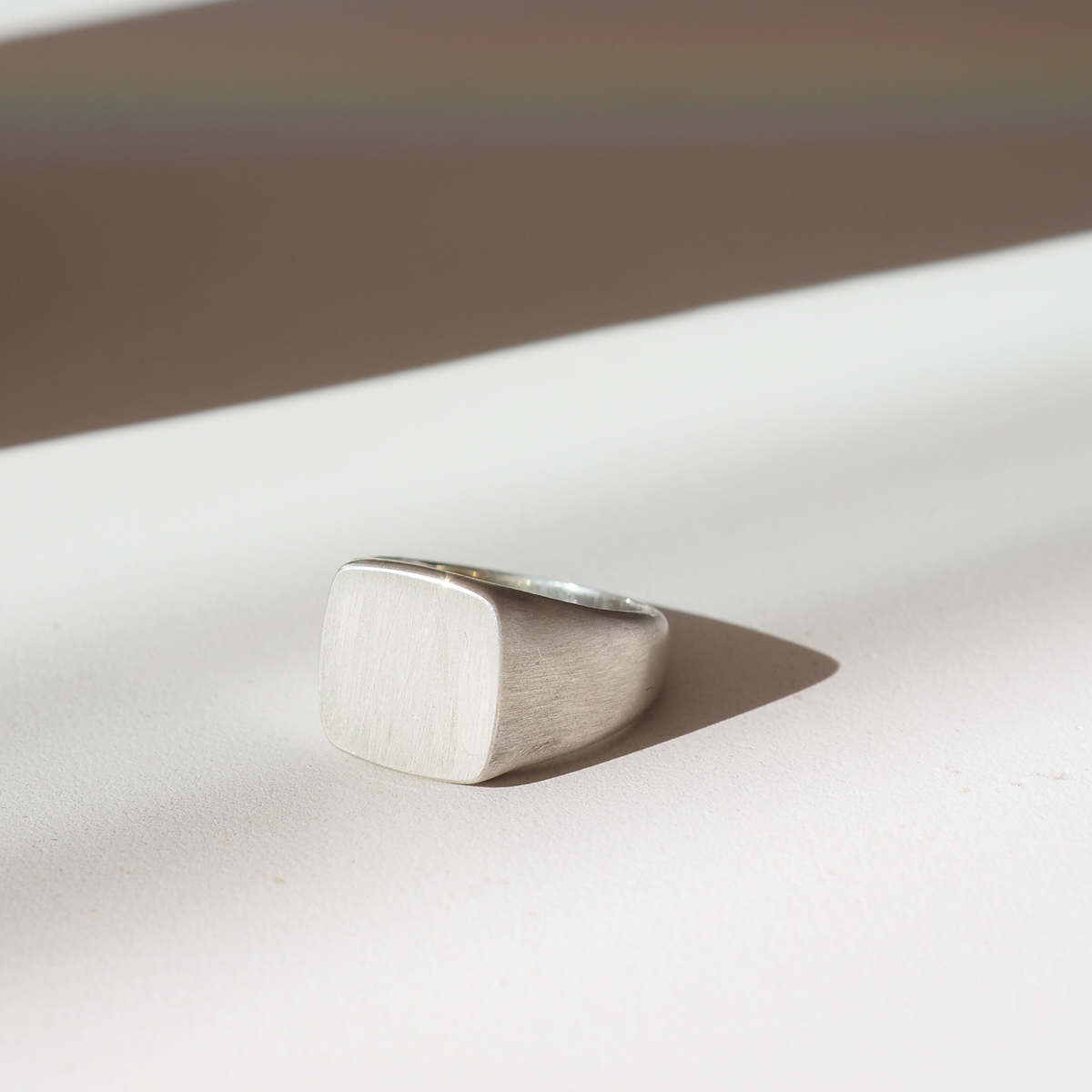 Men's Bold Square Signet Wedding Band 4