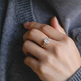 Stunning 1.0 - 2.0 CT Emerald Moissanite Engagement Ring With Cluster Design 6
